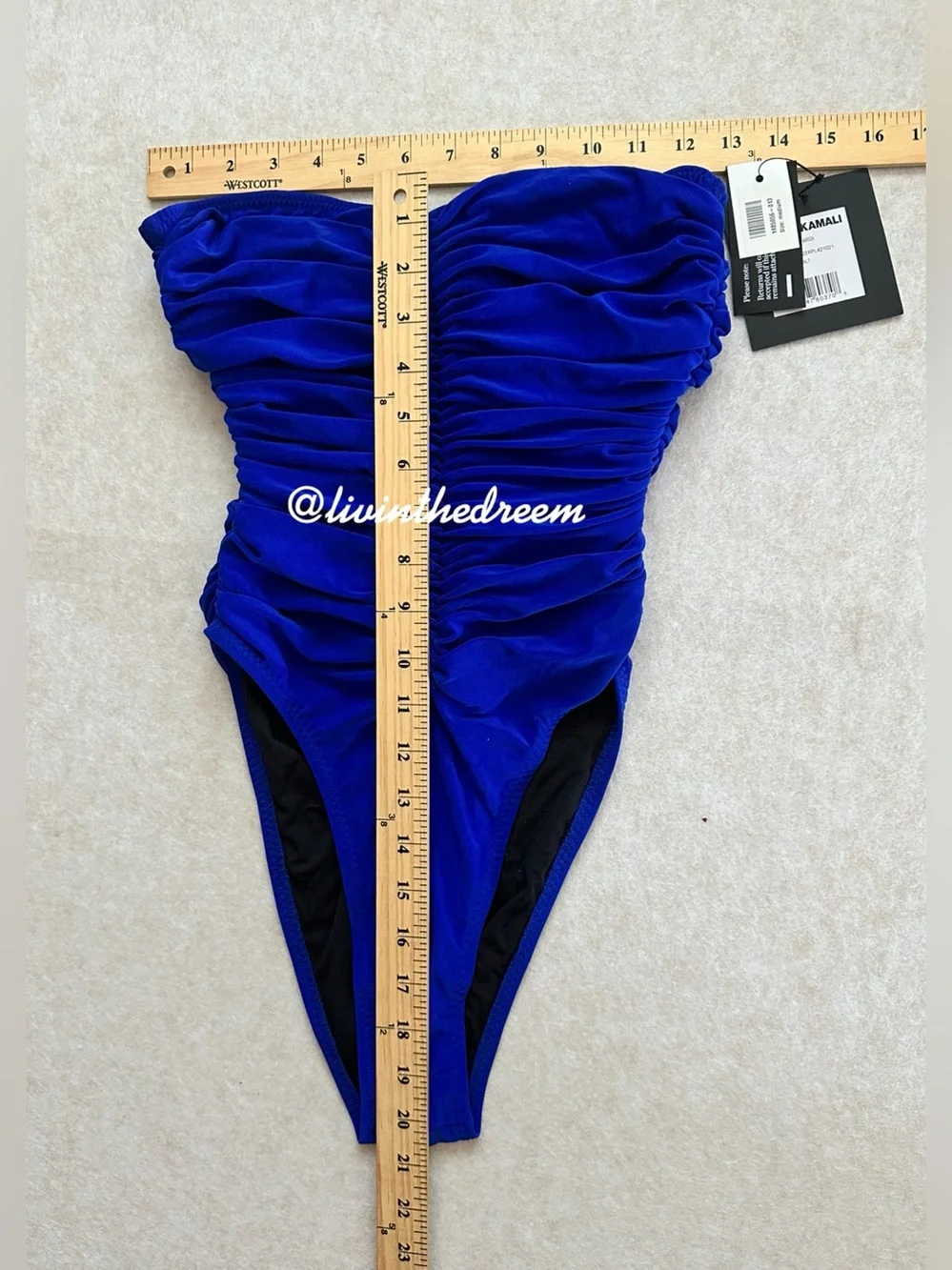 Norma Kamali - Slinky Marissa Strapless Ruched One Piece Swimsuit SZ M